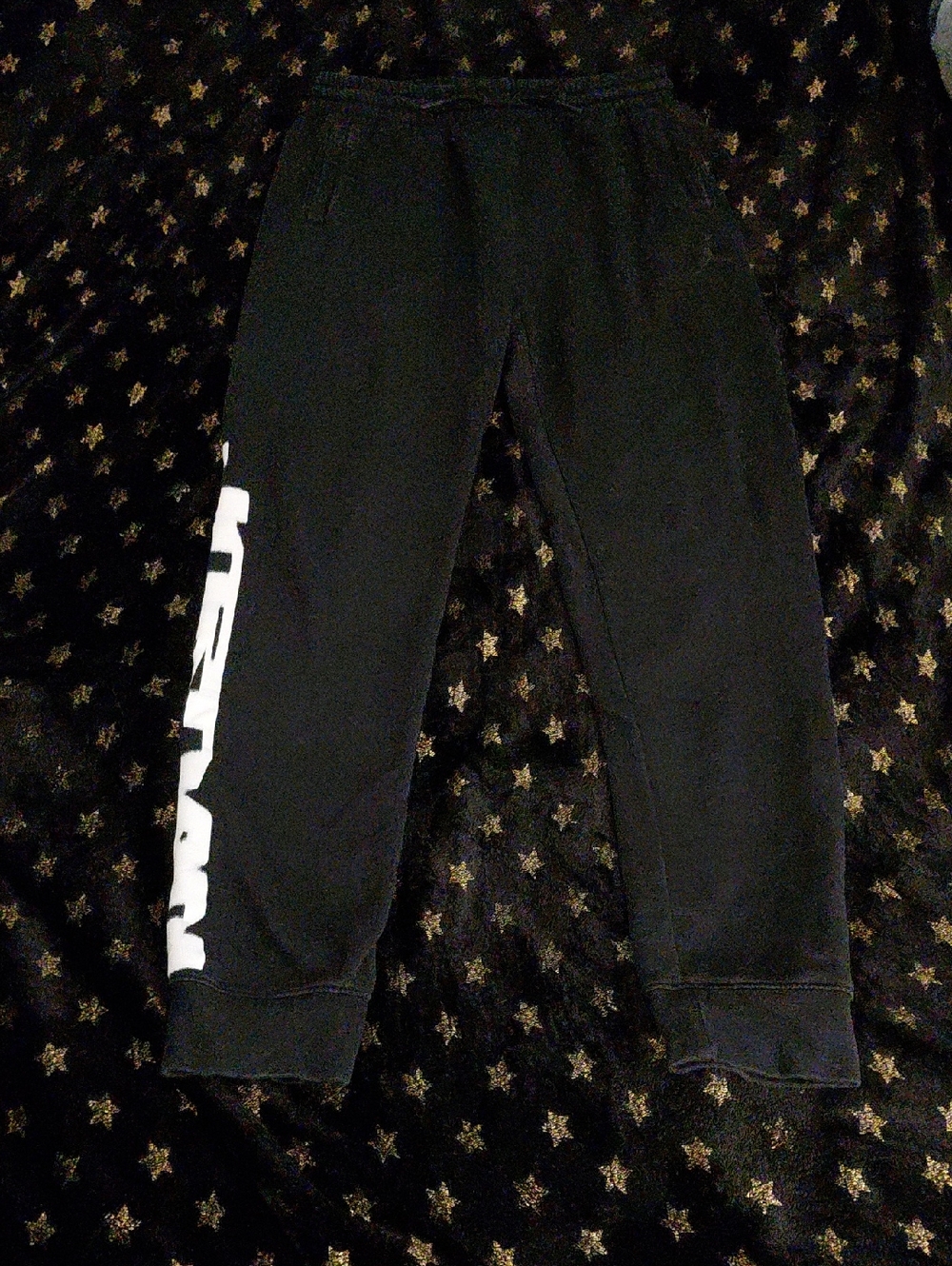 Kids Black Jordan Sweatpants with White Side Graphic